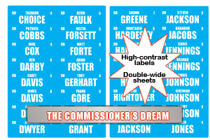 Commissioner's Dream Label Options