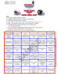 6x6 Super Bowl Bingo Card
